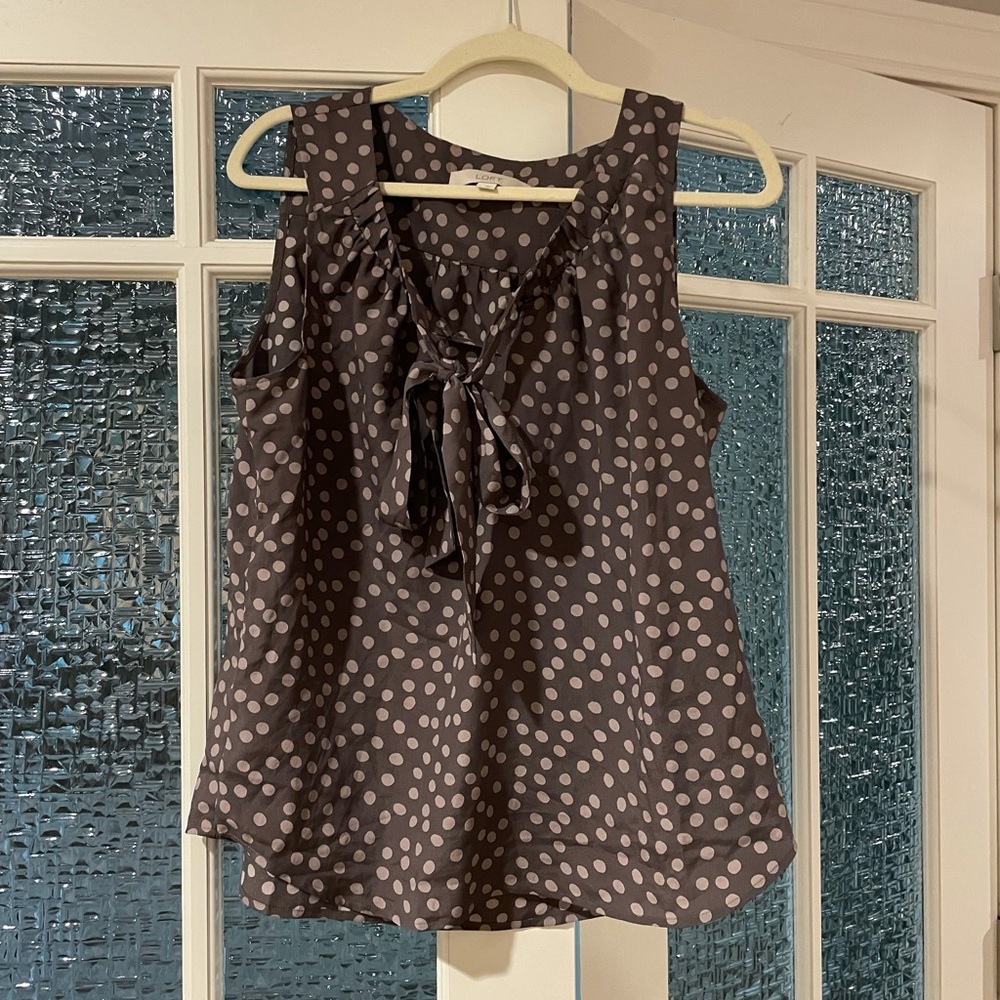 Loft Gray Sleeveless Work Top